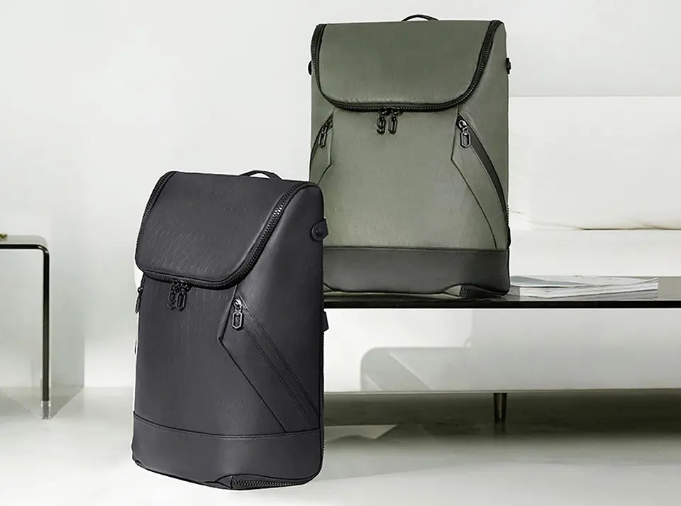 Рюкзак RunMi 90 Points FULL OPEN Business Travel Backpack Green - фото 5