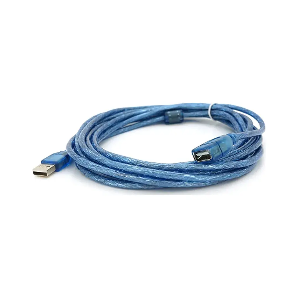 Дата кабель USB 2.0 AM/AF 5.0m ferrite transparent blue Voltronic (YT-AM/AF-5.0TBL) - фото 2