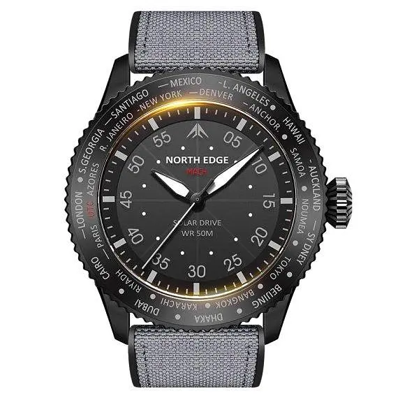 Чоловічий водостійкий тактичний годинник North Edge Mach New (Чорний) - фото 3