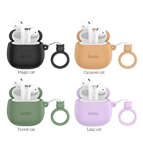 Наушники беспроводные Hoco EW45 True ws stereo headset TWS Caramel Cat - фото 7