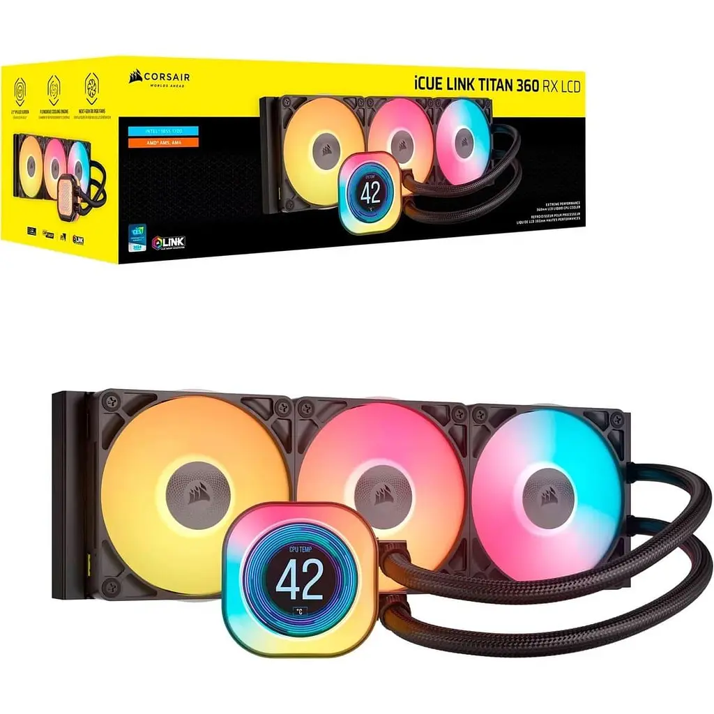 СВО Corsair iCUE LINK TITAN 360 RX LCD Black (CW-9061023-WW) Б/в - фото 6