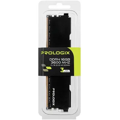 Модуль пам'яті для комп'ютера DDR4 16GB 3600 MHz Black Prologix (PRO16GB3600B4) - фото 4