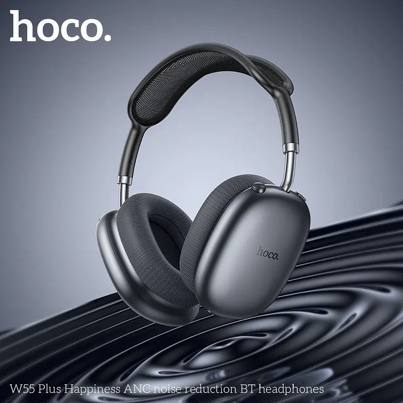 Бездротові накладні навушники HOCO W55 Plus Happiness ANC noise reduction BT headphones Deep Space Gray (6942007638531) - фото 4