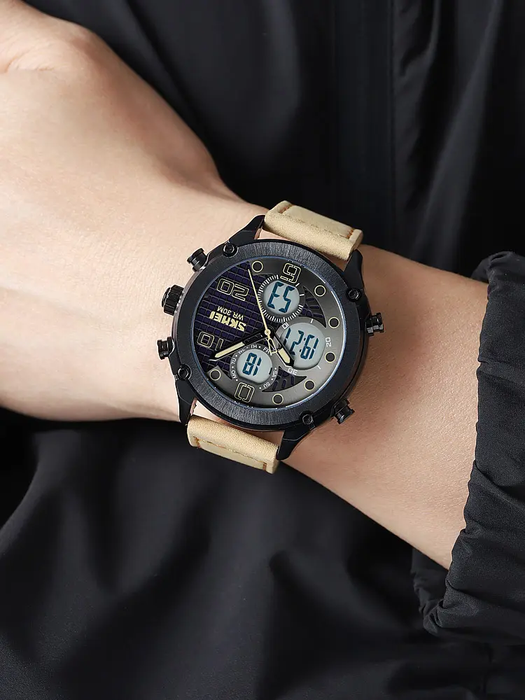 Чоловічий наручний годинник 1975LLTBNWT Light Brown-White Leather. Skmei acs0030446 - фото 3