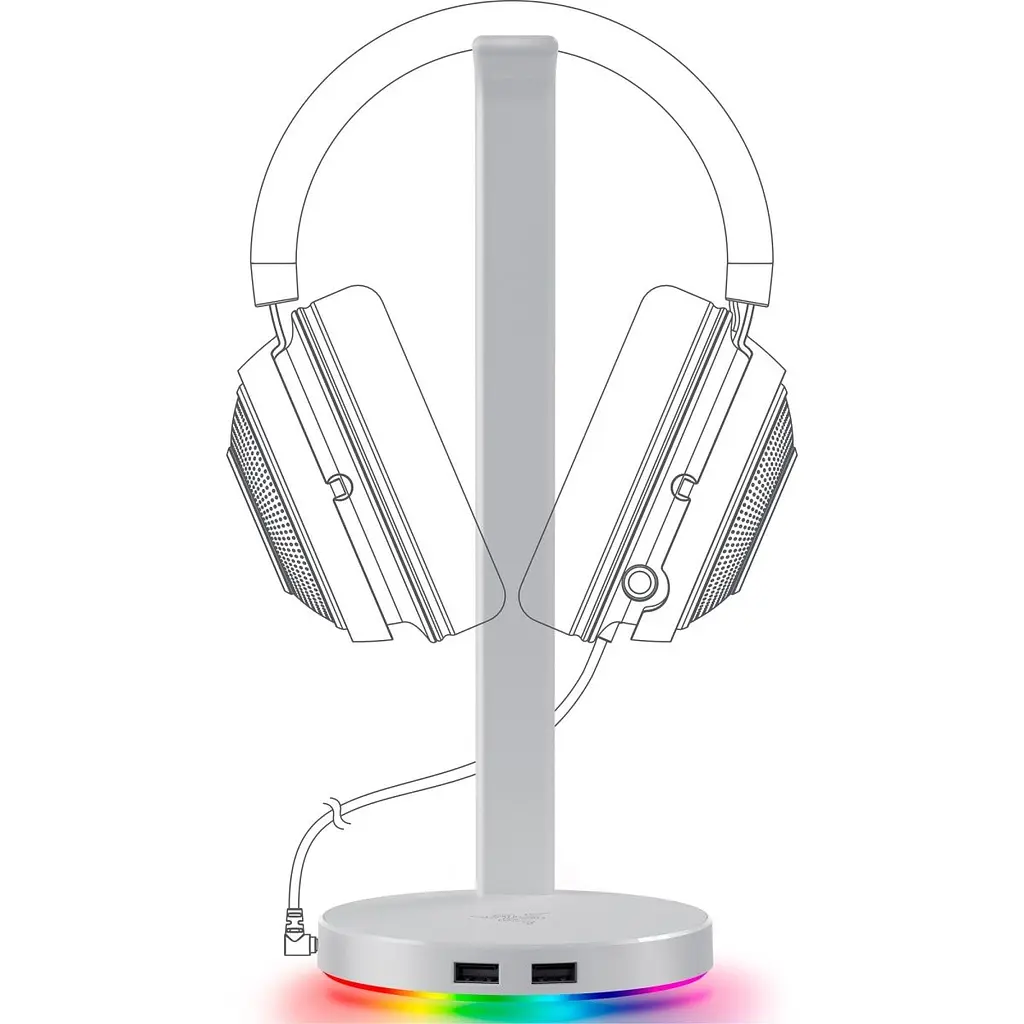 Підставка для навушників Razer Base Station V2 Chroma Mercury (RC21-01510300-R3M1) [134743] - фото 3