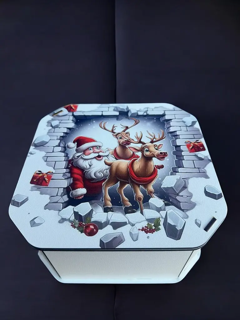 Подарункова коробка квадратна (ХДФ) 29x29x10 см. №16 - фото 6
