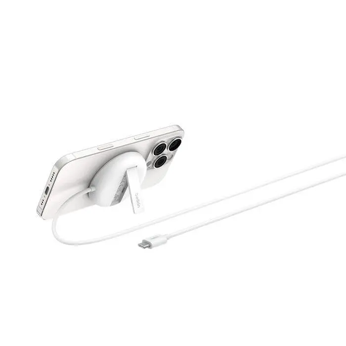 Зарядний пристрій Belkin UltraCharge Magnetic Kickstand 15Вт, білий (WIA011HQWH) - фото 7