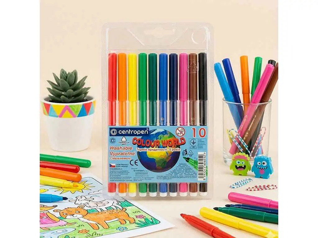 Фломастери LEADER 10кол. для письма - 7550/10