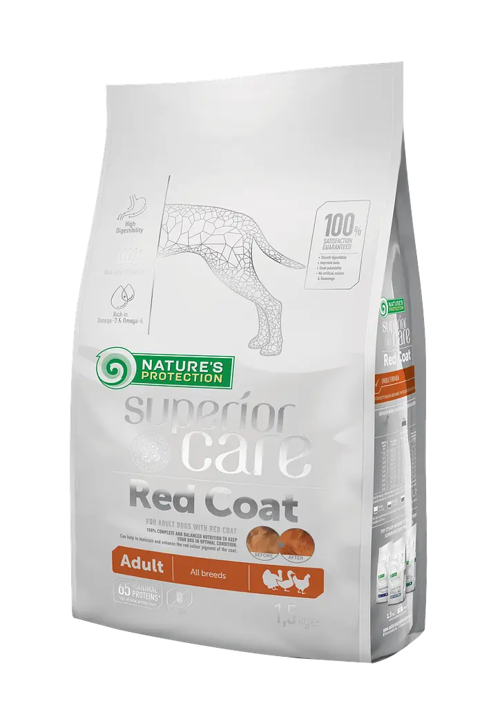 Сухий корм для собак малих порід з рудим забарвленням шерсті Nature's Protection SC Red Coat Adult All Breeds, 1.5 кг