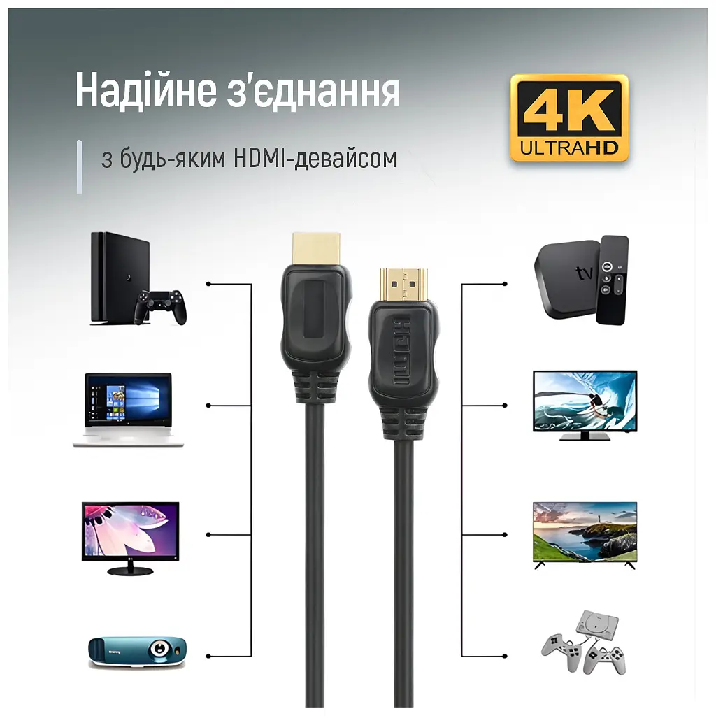 Кабель мультимедійний HDMI M to HDMI M 3.0m V2.0 4K60Hz black ColorWay (CW-CBHD079-BK) - фото 9