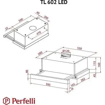 Вытяжка Perfelli TL 602 BL LED - фото 8