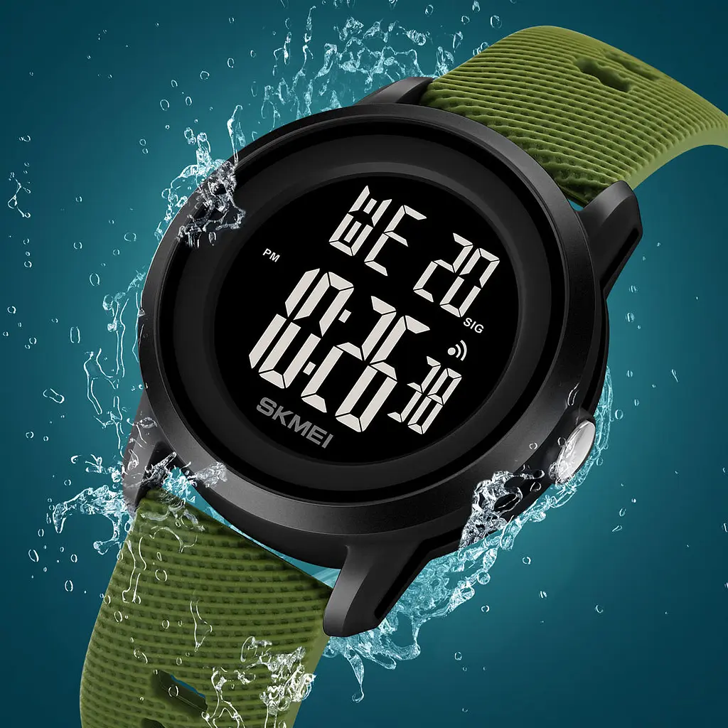 Чоловічий наручний годинник Skmei 2218 спортивний електронний цифровий Army Green, 2218AG (19158) - фото 3