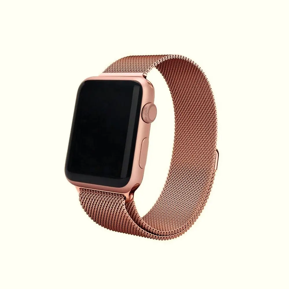 Ремінець Creasted для годинника Milanese loop steel bracelet Apple watch, 38 40 мм Rose gold - фото 3