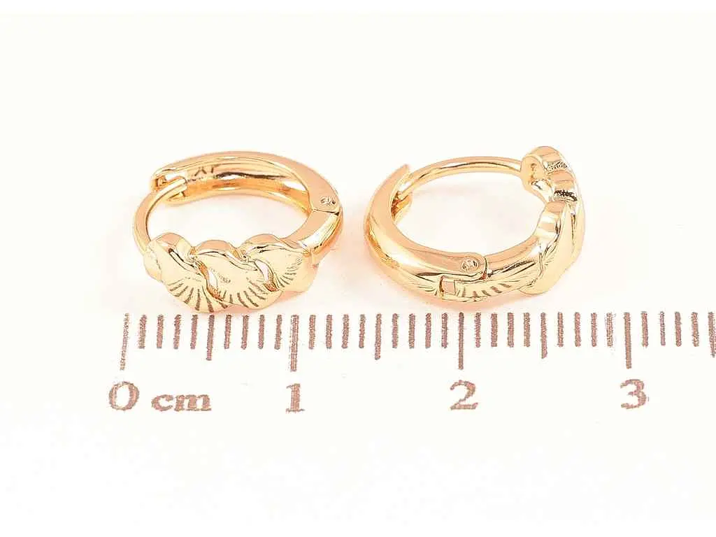 Сережки Xuping Позолота 18K колечка "Декоративний візерунок" 284235 - фото 2