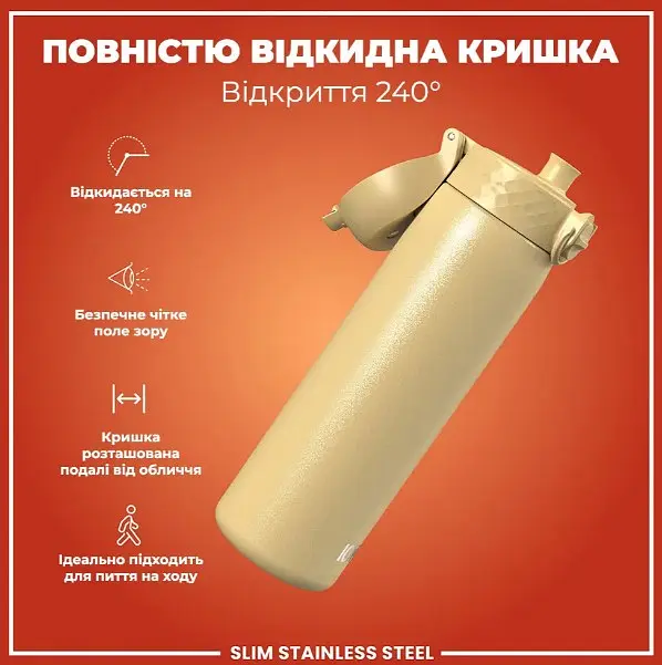 Пляшка для води ION8 металева 600 мл Stainless Steel Desert (I8SS600DES) - фото 4