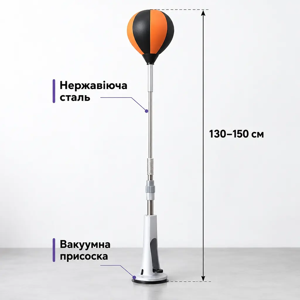 Груша-неваляшка боксерська з реактивним м'ячем на присосці для тренувань - фото 4