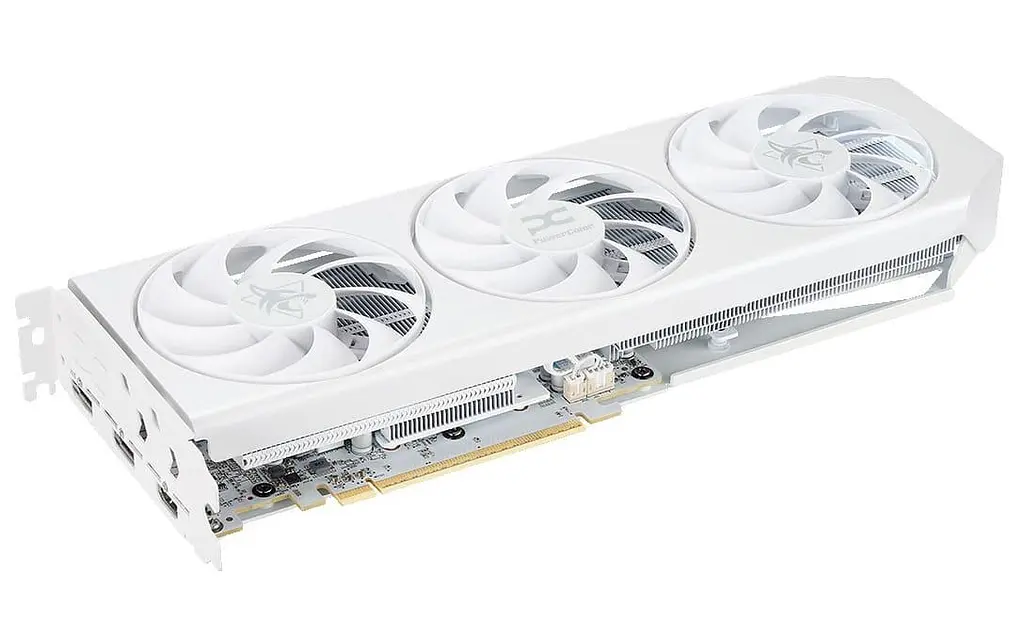 Видеокарта PowerColor AMD Radeon RX 9060 XT 16GB Hellhound Spectral White (RX9060XT 16G-L/OC/WHITE) (GDDR6, 128 bit, PCI-E v5.0 x16) - фото 2