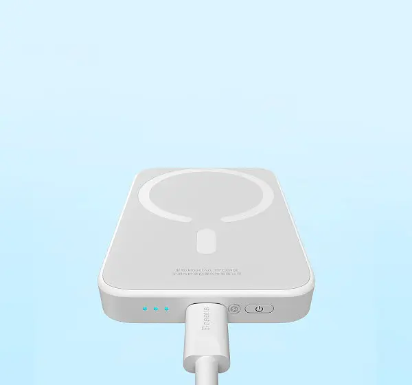 Зовнішній акумулятор Baseus Magnetic Bracket Mini 6000mAh 20W White [PPCX020002] [101228] - фото 5
