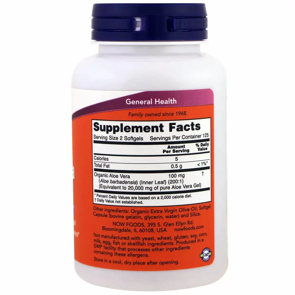 Алое вера Now Foods Aloe Vera Gels 250 капсул - фото 2