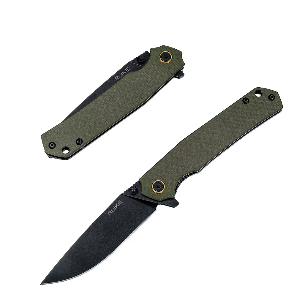Ніж складаний туристичний Ruike P801-G, (8.6 см) 14C28N/G10 оливковий - фото 2