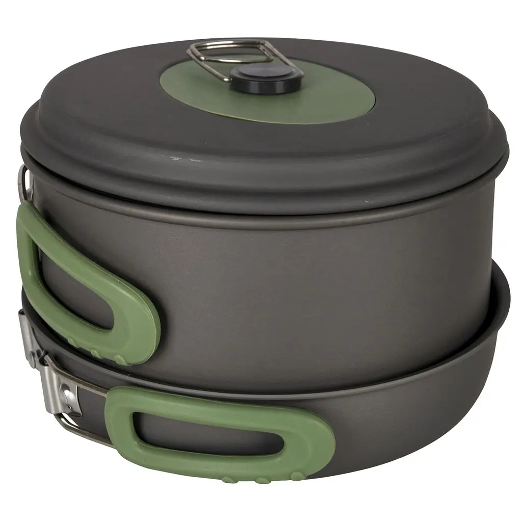 Набір посуду Bo-Camp Explorer 3 Pieces Hard Anodized Grey/Green (2200239) - фото 2