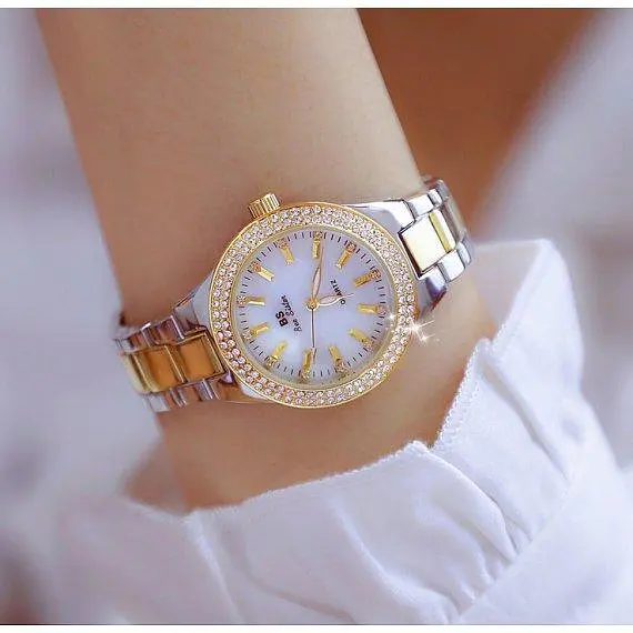 Женские наручные часы BS Diamond (Серебристо-золотистые) - фото 5