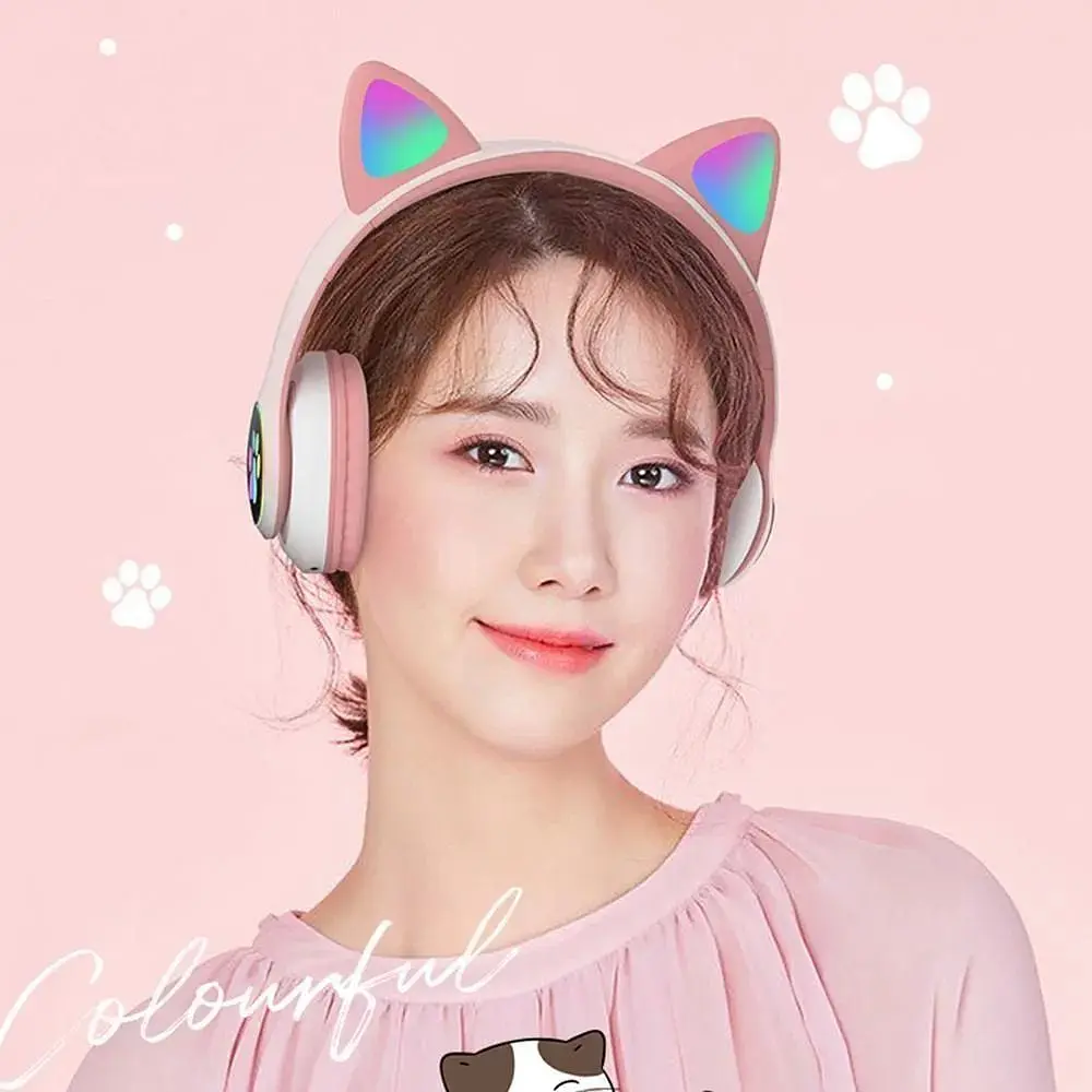 Навушники Bluetooth Tucci STN28 з вушками Pink  - фото 6