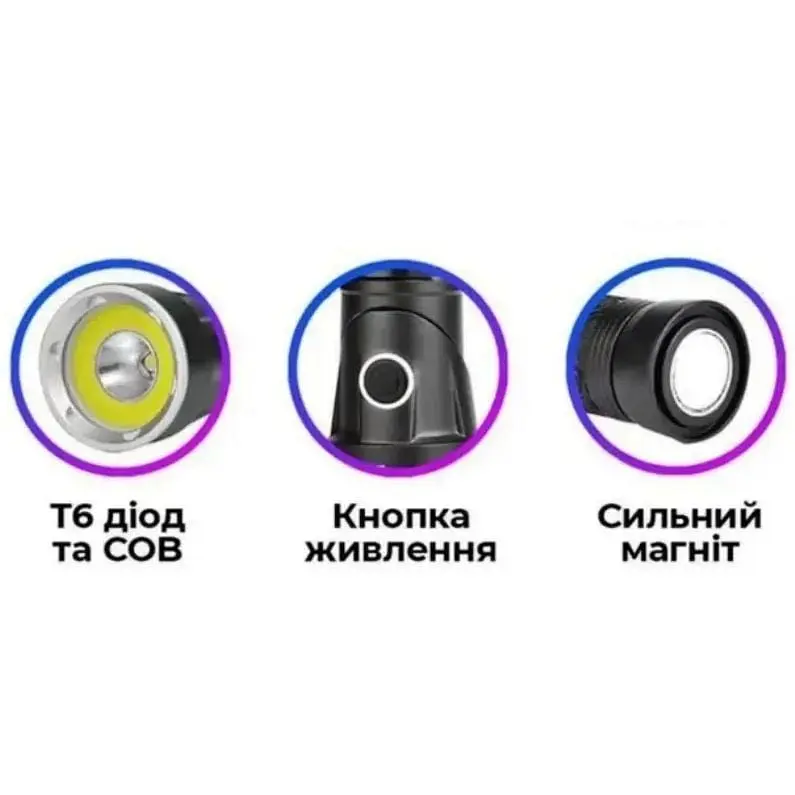 Ручной фонарь RB-284 аккумуляторный с красным светом на магните T6+16COB - фото 5