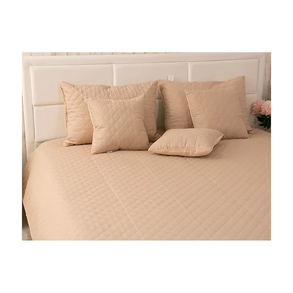 Покривало Руно двостороннє декоративне Velour Beige ромб 180х220 см (340.55_Beige ромб) - фото 9