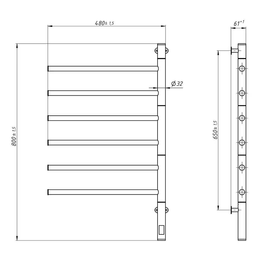 Електрична рушникосушка Navin Arabesque 480x800 Sensor з таймером, біла 12-123033-4880, Білий матовий, Електронний - фото 2