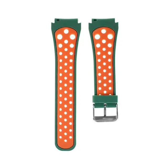 Силіконовий перфорований ремінець Watchbands для Samsung Galaxy Watch 3 45mm - зелено-оранжевий (WB008GREENORANGE-2021-3) - фото 2