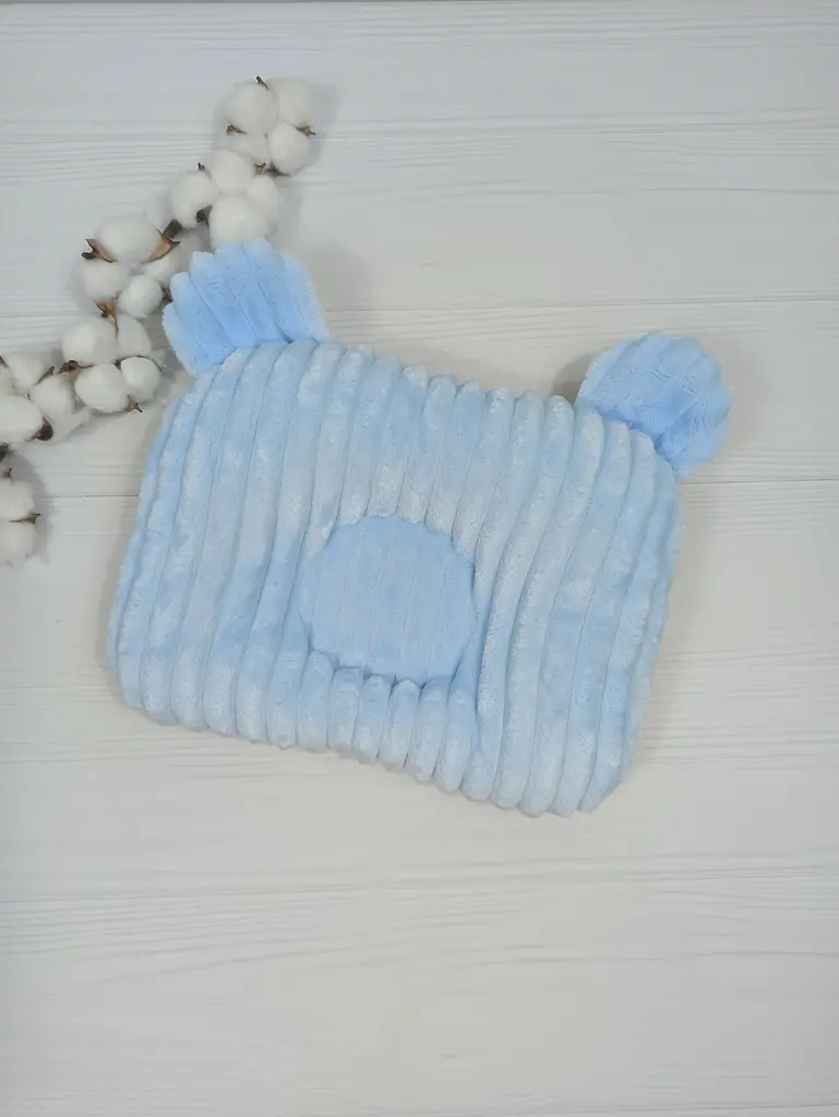 Дитяча ортопедична подушка 24×32 для новонароджених a.l.babybox Панда на кульках Блакитний - фото 2