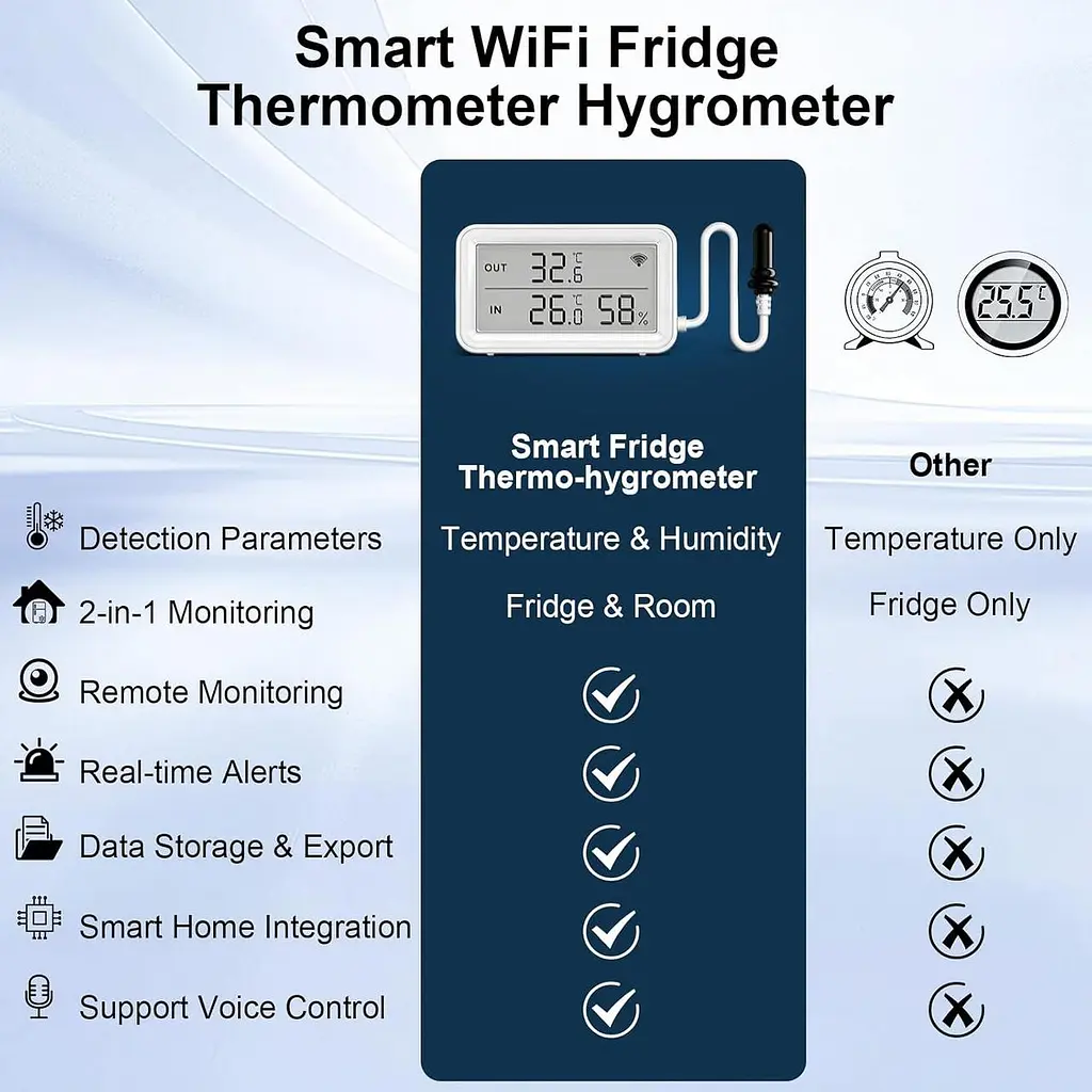 Датчик розумний - міні метеостанція WI-FI термометр гігрометр Tuya TH03 (75x44x17 мм) - фото 7