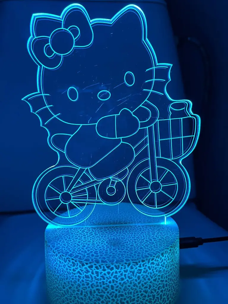 Світильник нічник 3D Hello kity, RGB 16 кольорів, USB - фото 8