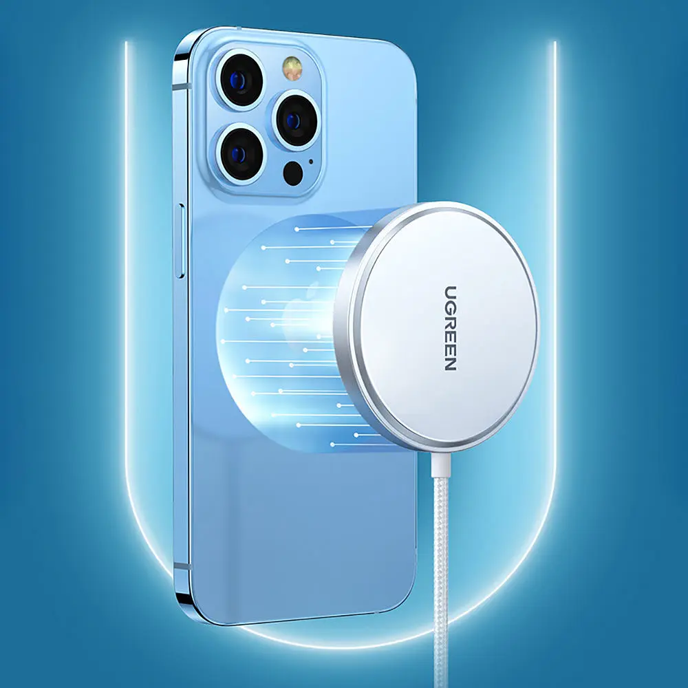 Бездротовий зарядний пристрій Ugreen Wireless Charger with MagSafe 15W Silver [CD284/80661] [91937] - фото 2