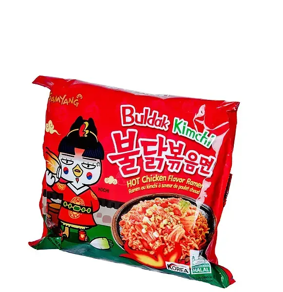 Локшина швидкого приготування Samyang Buldak Kimchi Hot Chicken Flavour Ramen 135г - фото 4