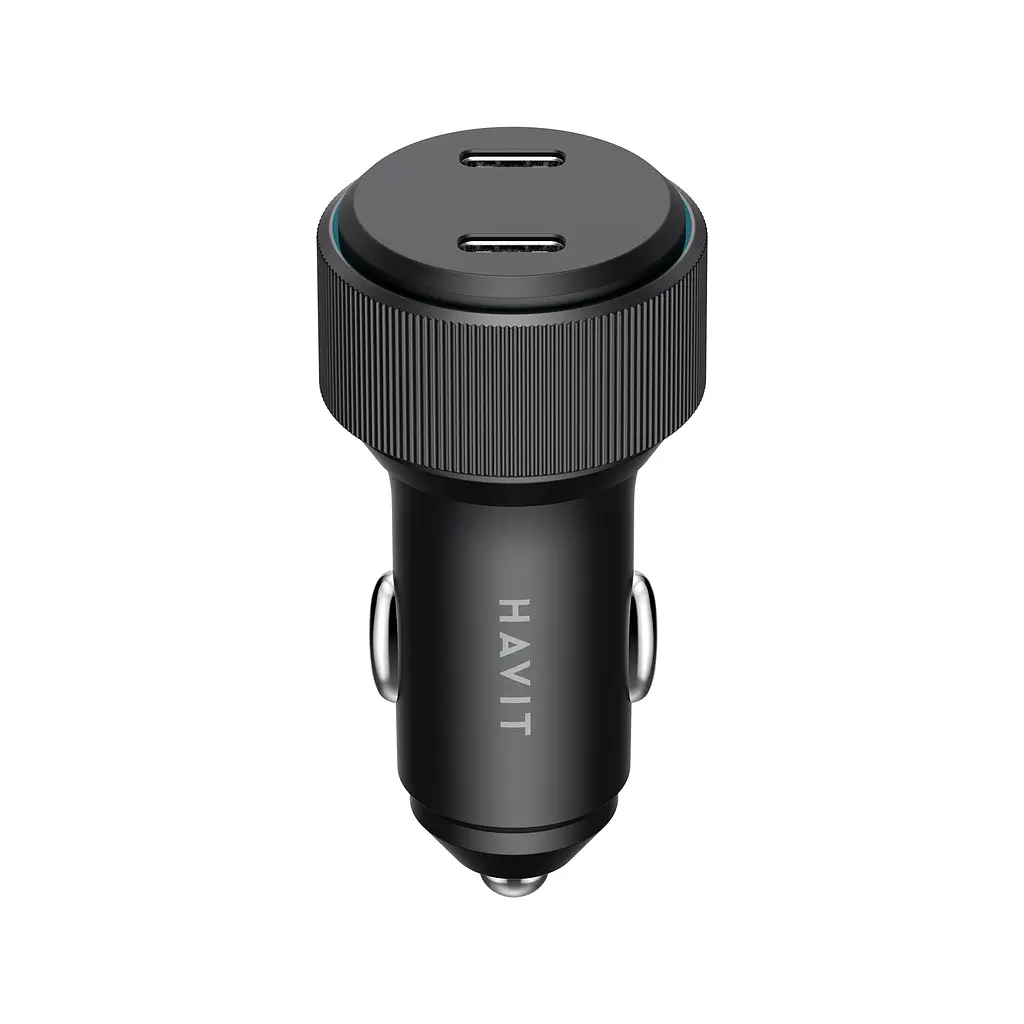Автомобільний зарядний пристрій HAVIT HV-CC2014 60W 2xUSB-C Black HAVIT (28127-000) - фото 2