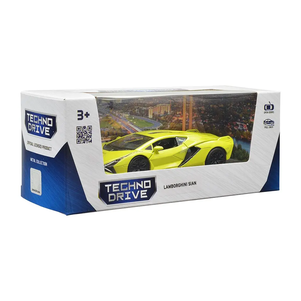 Автомодель TechnoDrive Lamborghini Sian, 1:32, жовта (250346U) - фото 10