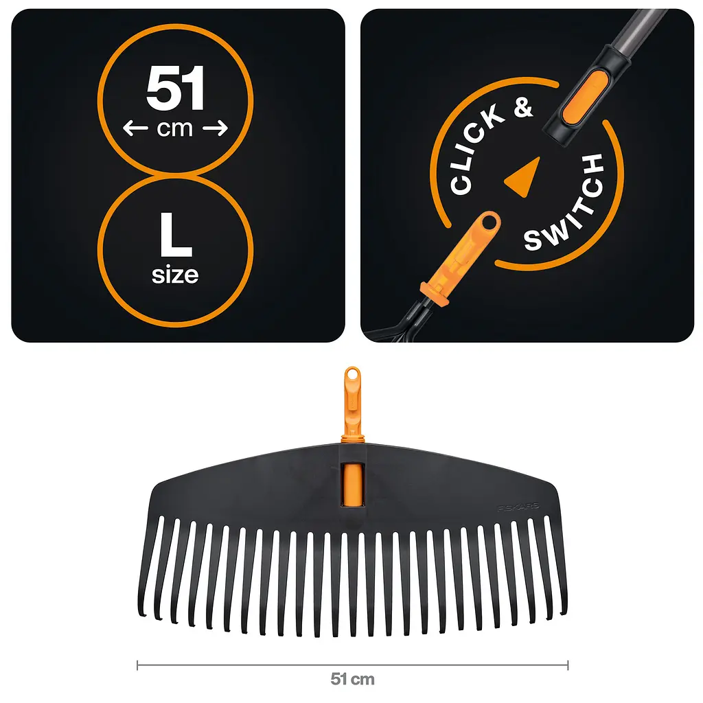 Граблі для листя (насадка) Fiskars OneClick L 51 см (1080673) - фото 2