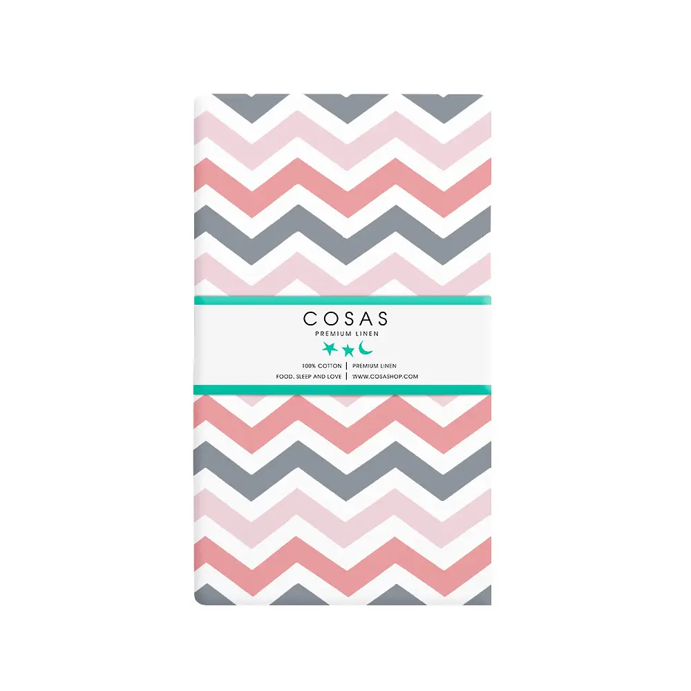 Набір простирадл на резинці Cosas ROSE ZIGZAG 60х120х12 см (SetSheet_Rose_ZigGreyRose_120x60) - фото 2