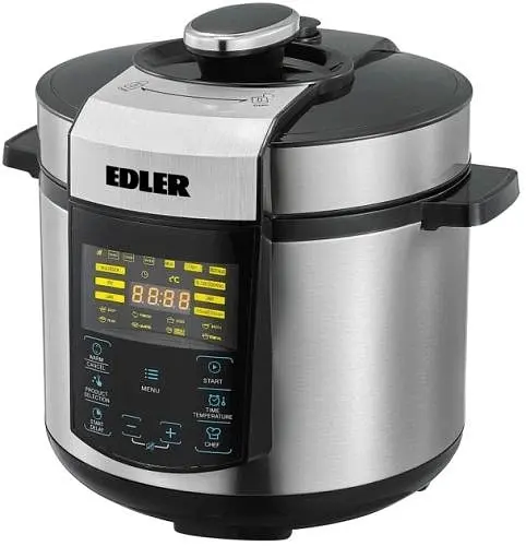 Мультиварка-скороварка ED-PC2007 Black/Silver 900W Edler teh0020179 - фото 2