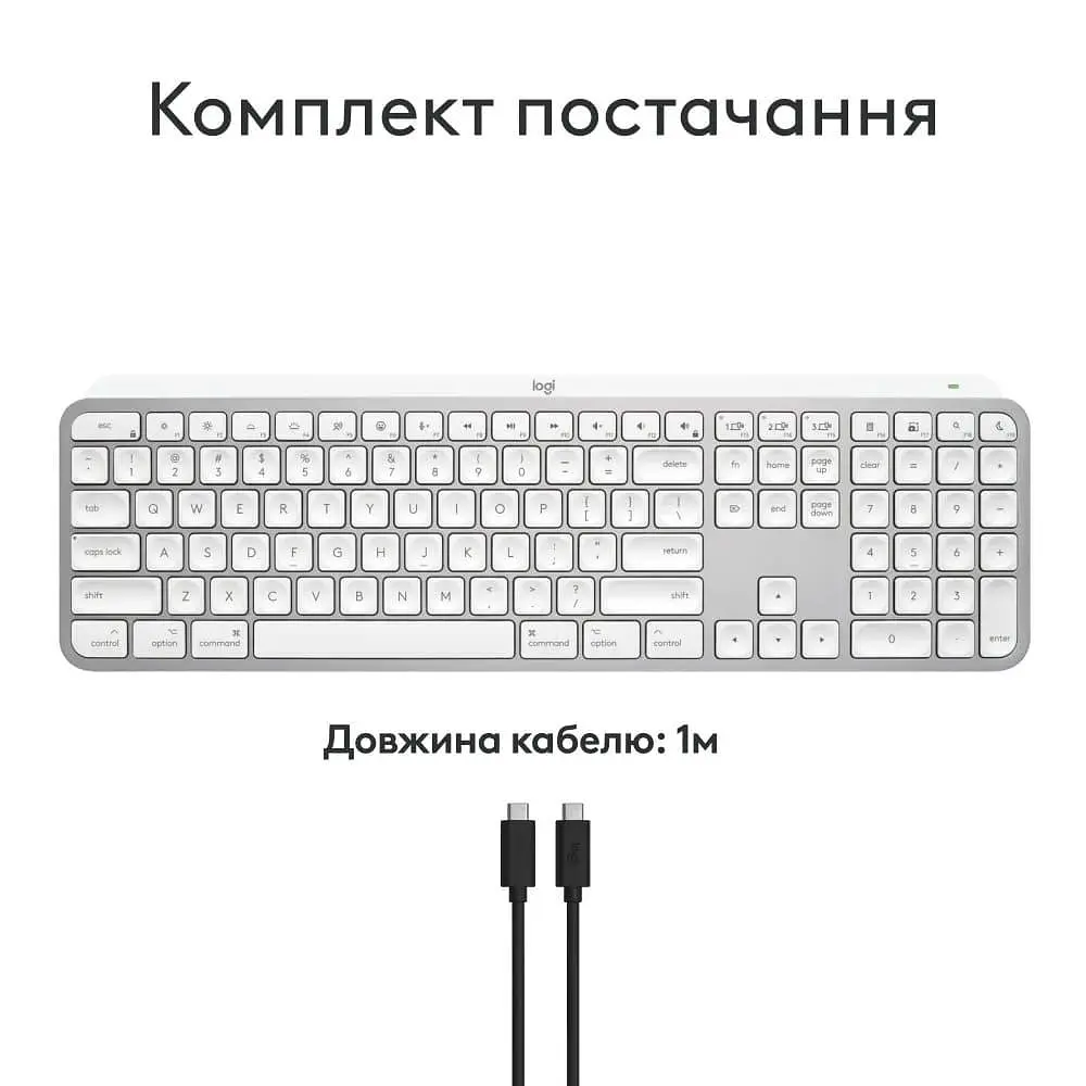 Клавиатура Logitech MX Keys S for Mac Wireless Pale Grey (920-011638) - фото 5
