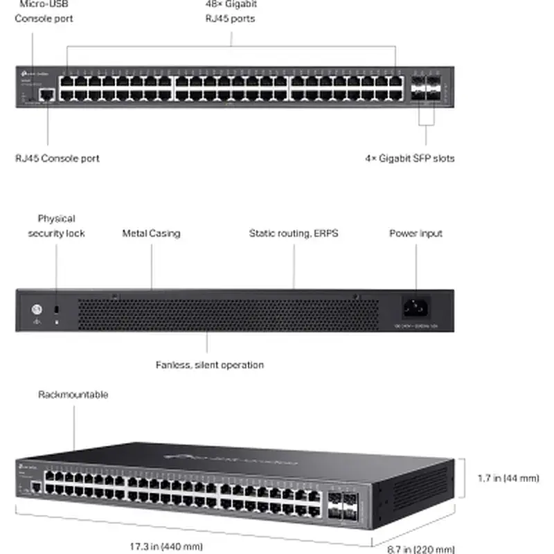 Комутатор мережевий TP-Link SG3452 - фото 7