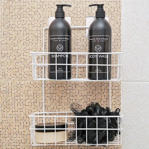 Настінна полиця-органайзер Stenson 25.5х10х33.5 см біла (25622) - фото 4