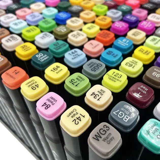 Набір двосторонніх 1-7 мм скетч маркерів Sketch Marker 60 кольорів фломастерів у сумці UKC - фото 6