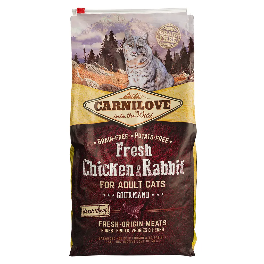 Сухой корм для взрослых кошек Carnilove Fresh Chicken & Rabbit for Adult cats с курицей и кроликом 6 кг - фото 2