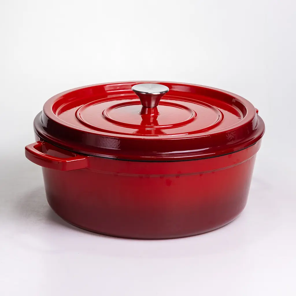 Кокотниця чавунна емальована 7,5 л, червоний Yongkang HP-FLG-7 RED - фото 6
