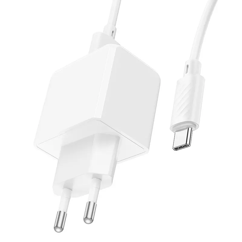 Сетевое зарядное устройство с кабелем Hoco CS11A Ocean single port charger set(Type-C) белый - фото 3