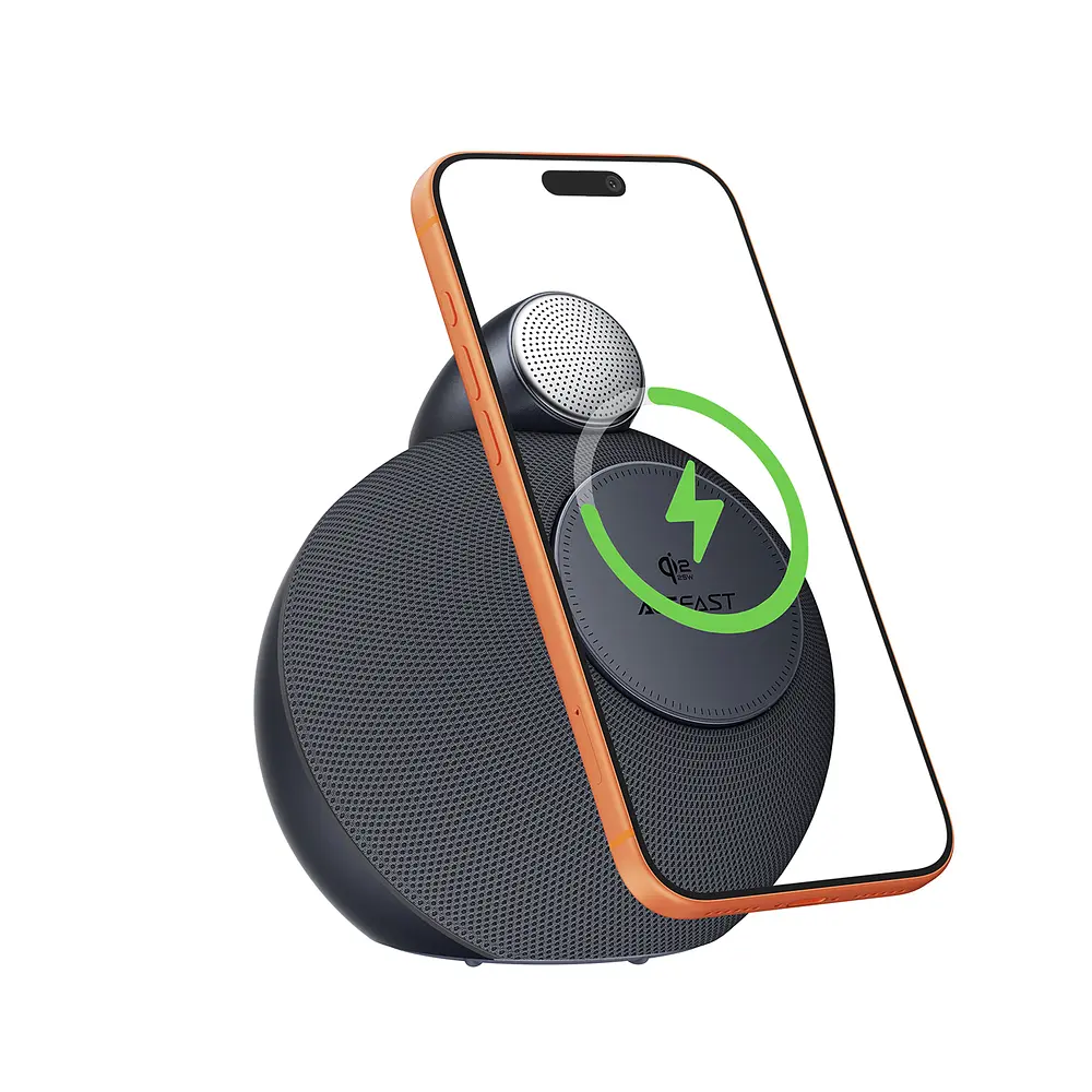 Портативна колонка ACEFAST K10 Air speaker with wireless charger Metal Grey - фото 7