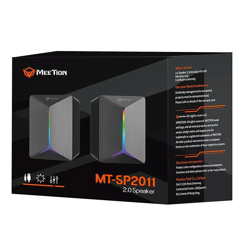Акустика для ПК Meetion Wired Meetion Speaker MT-SP2011 | AUX + USB, 3Wx2, RGB | - фото 2